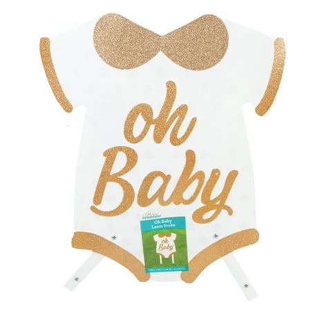Way to Celebrate “Oh Baby” Onesie Plastic Lawn Sign Baby Shower