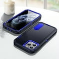 thumbnail image 6 of SaniMore for iPhone 11 Pro Max 6.7" 2019 Hybird Case, Rugged PC Back Shockproof TPU Shell Metal Hidden Kicksatnd Drop Resistant Anti-slip Heavy Duty Protective Case, Darkblue+Royalblue, 6 of 8