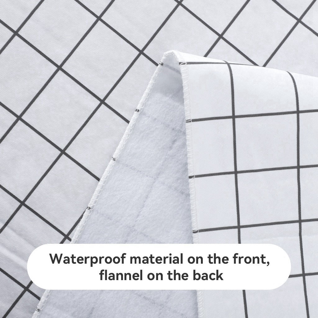 Ray Star 100% Waterproof White 52x90in PVC Tablecloth, Vinyl Table Cloth Cover Oil Proof Spill Proof Wipeable Table Cloths with Flennal Backing