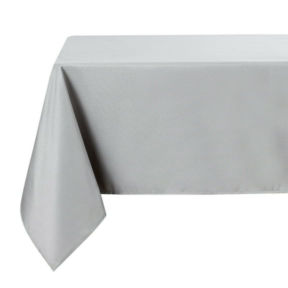 Kate Aurora Basics All Purpose Stain & Spill Proof Fabric Tablecloths - 8-10 Chairs, Silver/Gray