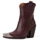 thumbnail image 1 of Botines Hoantiai para mujer, estilo western, con punta de metal grabada, 1 of 6