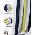 thumbnail image 3 of Yellow Navy Blue Striped Blackout Curtains for Bedroom Living Room Darkening Curtains 96 Inches Long Farmhouse Stripe Art Window Curtain 2 Panels Set Insulated Window Treatment Grommet Drapes 52"x96", 3 of 9