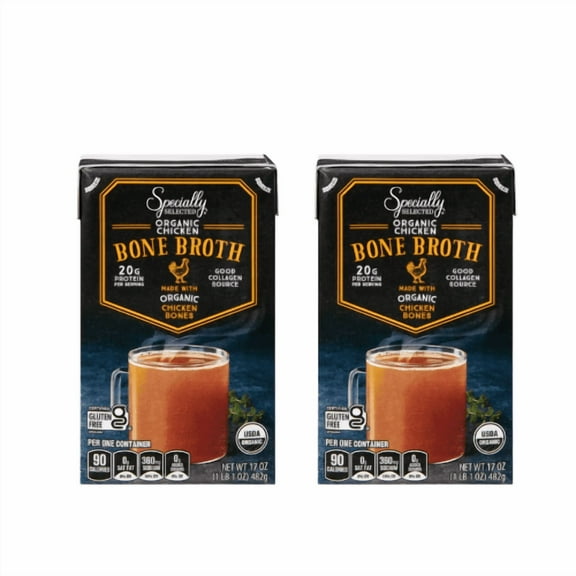 Specially Selected Organic Chicken Bone Broth, 2 Pack, 17 oz
