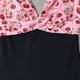 thumbnail image 4 of Conjunto de bikini con cuello en V y bloque de color para mujer y niña (L rosa floral) FLhrweasw Para estrenar, 4 of 9