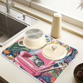 thumbnail image 2 of Yayeee Dish Drying Mat for Kitchen Counter 18" x 24" Microfiber Super Absorbent Coffee Decorative Pad, Art Cat, 2 of 9