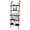 thumbnail image 4 of UBesGoo 5-Tier Modern Metal Standing Ladder Bookcase Dark Walnut, 4 of 6