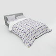 thumbnail image 2 of Ambesonne Cartoon Bedding Set 4 Pcs, Purple Smiling Cactus Faces, Queen, Multicolor, 2 of 2