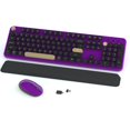 thumbnail image 1 of Combos inalámbricos de teclado y ratón Links9+ Retro púrpura-negro, 1 of 7