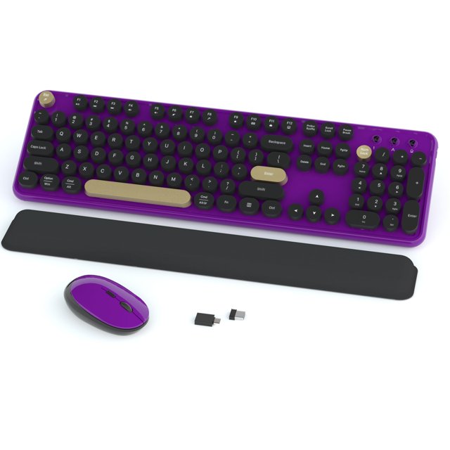 Combos inalámbricos de teclado y ratón Links9+ Retro púrpura-negro
