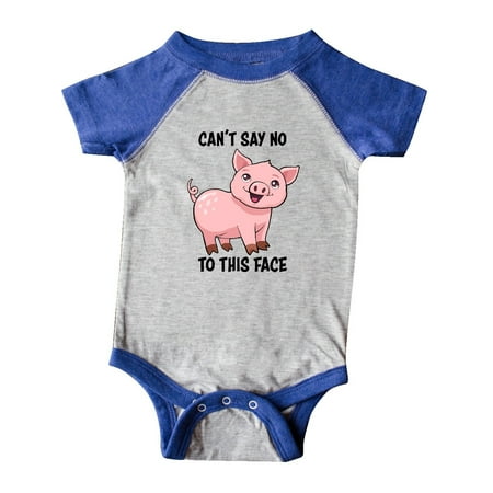 

Inktastic Cant Say No to this Face- cute pig Gift Baby Boy or Baby Girl Bodysuit