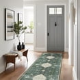 thumbnail image 2 of Beverly Rug Machine Washable Easy Cleaning Indoor Non-Slip Rugs Green / Cream 2'2"x7', 2 of 9