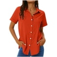 thumbnail image 2 of Saving TASICA Plus Size Women's Button Down Shirts Short Sleeve Blouses Spread Collar Solid Color Shirts Lightweight Quick Dry Workout Athletic Tops for Women with Pocket Moisture Wicking, 2 of 9