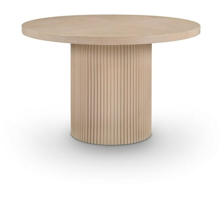Meridian Furniture Belinda Round Natural Solid Wood and Oak Veneer Dining Table