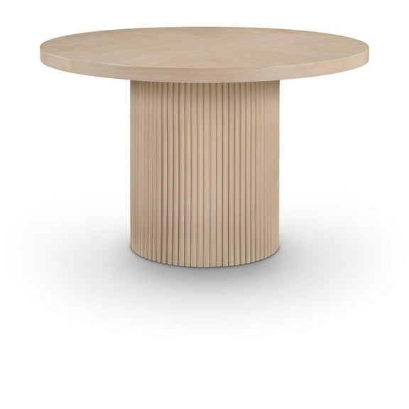 Meridian Furniture Belinda Round Natural Solid Wood and Oak Veneer Dining Table