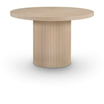 Meridian Furniture Belinda Round Natural Solid Wood and Oak Veneer Dining Table
