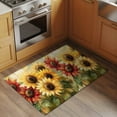 thumbnail image 3 of Summer Sunflowers 2'x3' Washable Rug, Red Yellow Floral Leaf Wood Grain Non-Slip Soft Doormat Area Rugs for Entrance Bathroom Bedsides, Carpet for Kitchen Bedroom, Entryway Floor Mat, 3 of 9