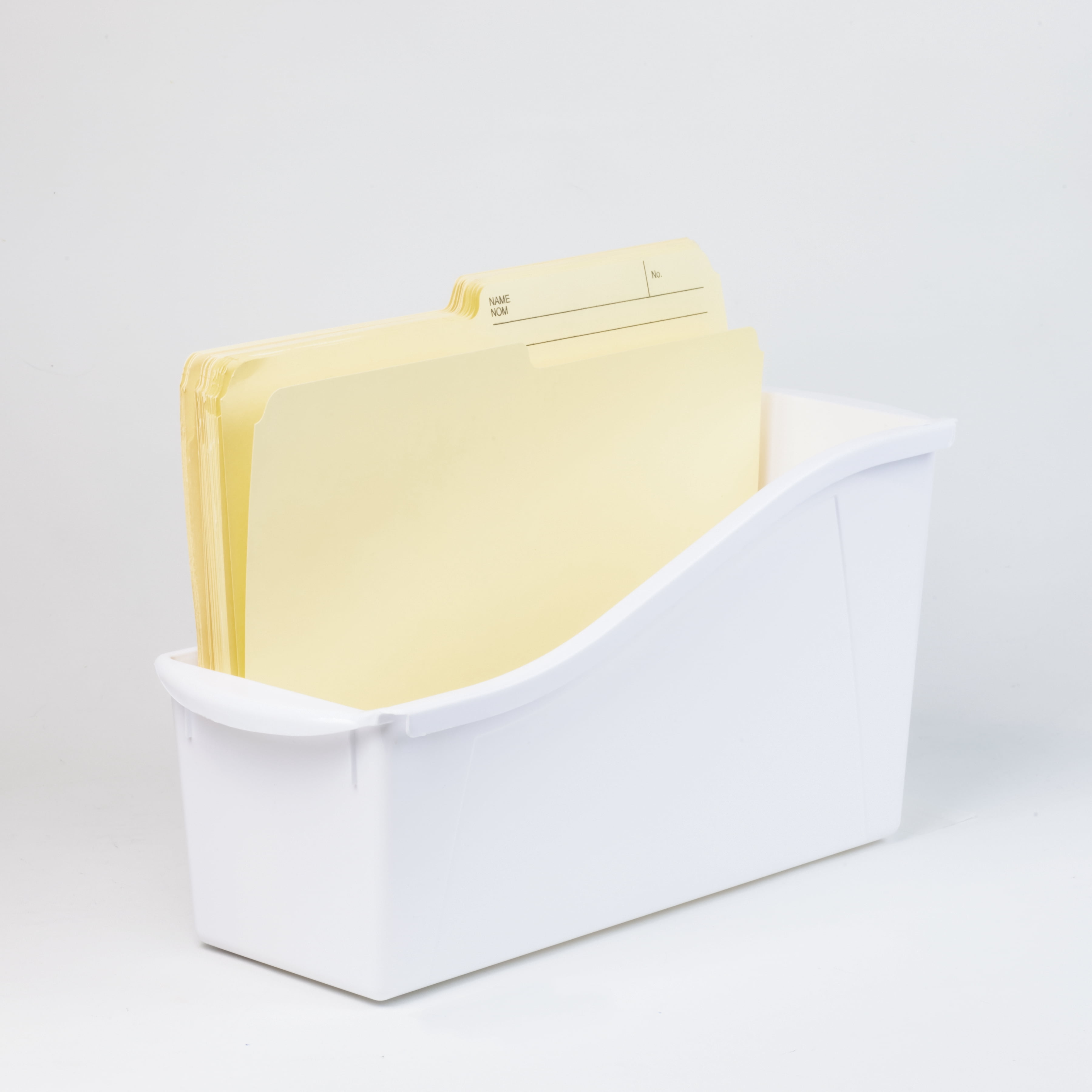 Pen+Gear Plastic Desktop Book Organizer Bin, Arctic White, 6-Pack