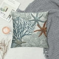 thumbnail image 2 of Shiartex Nautical Coastal Pillow Covers Blue Beach Theme Ocean Seashell Coral Starfish Throw Pillow Covers Summer Outdoor Pillow Cases Cushion Covers for Couch Bed Sofa Decor White, 2 of 5