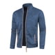thumbnail image 3 of pstuiky camisa de manga larga para hombre, Chaqueta tipo cárdigan con cremallera y cuello alto de manga larga de color liso para hombre Tops casuales para hombres xl, 3 of 4