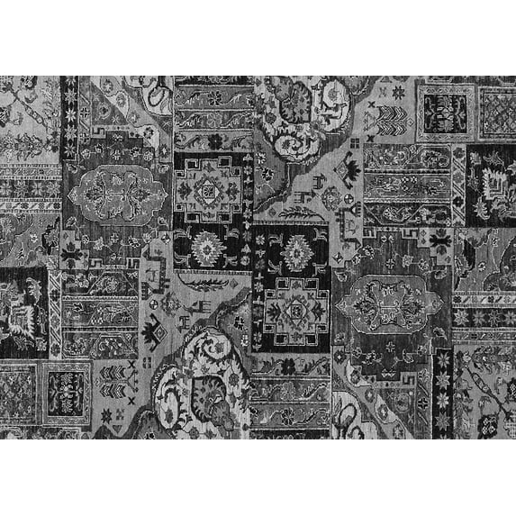 Ahgly Company Indoor Rectangle Abstract Gray Modern Area Rugs, 5' x 8'