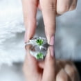 thumbnail image 5 of Rosec Jewels Heart Shape Peridot Solitaire Ring with Diamond for Women (8 mm) - Split Shank Ring, 14K White Gold, US 12.00, 5 of 9