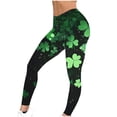 thumbnail image 6 of Gamivast Yoga Pants Women Shamrock Clover Print High Waist Stretchy Gym Pants Holiday Party Soft Workout Pants Slim Fit Leggings St Patricks Day Festival, 6 of 9