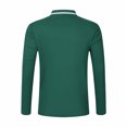 thumbnail image 6 of QUNYINEY Green Shirts for Men Casual Long Sleeve Collared Solid Tops Loose Drop Shoulder with Pocket Button Pullover T-Shirts, 6 of 9