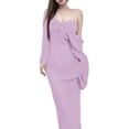 thumbnail image 5 of Swimsuit Cover Up for Women V Neck Hollow Out Backless Maxi Dress Beach Bikini Coverup Dresses Purple M, 5 of 9