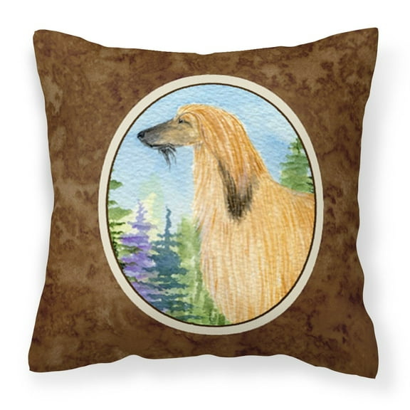 Carolines Treasures SS8220PW1414 Afghan Hound Fabric Decorative Pillow, 14Hx14W, multicolor
