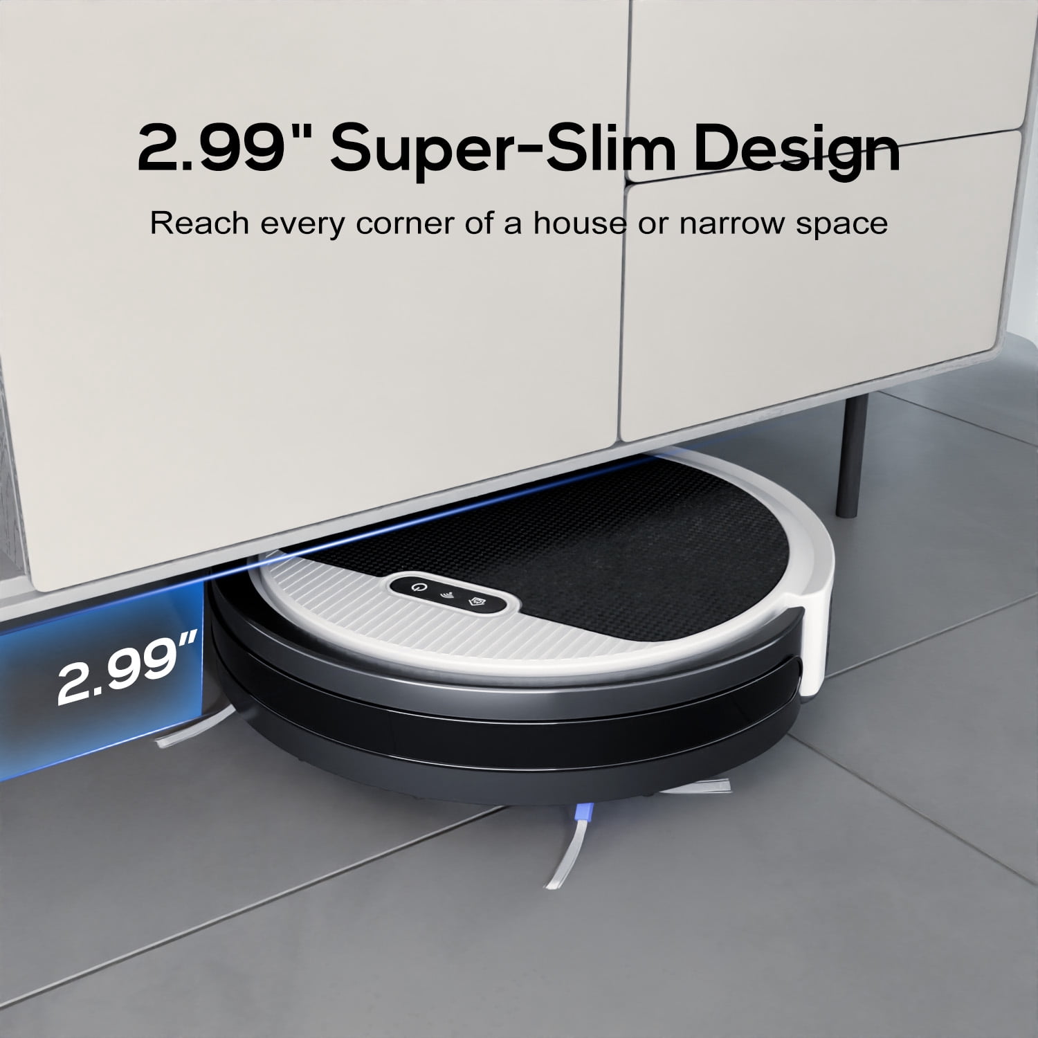 Robot Vacuum Cleaner, Automatic Charging, Smart Control, Wet and Dry,  Powerful Suction, for Pet Hair, Debris, Hard Floors and Low Carpets