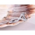 thumbnail image 4 of HeartsAndYou 3.5ct Natural Morganite Diamond Ring Twist Shank Halo 100% 14k SOLID White Gold, 4 of 9