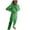 Green, variant on Women's Casual Solid Color Long Sleeve Hoodie Trousers Sweatsuit - 2-Piece Polyester Set with V-Cut Neckline/Elastic Waist, Suitable for Home/Sport/Vacation Wear