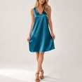thumbnail image 4 of NominalSnug Satin Nightgowns for Women Sleeveless Tank Pajamas Dresses V Neck Houses Dress Comfy Loungewear, 4 of 8