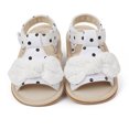 thumbnail image 4 of Aayomet Girls Open Toe Bowknot Shoes First Walkers Shoes Summer Toddler Flat Sandals Girls Sandals Size 3,White 4, 4 of 5