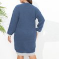 thumbnail image 4 of Puntoco-suéter informal para mujer, vestido de lana con cuello en V, cinturilla y vestido ajustado de talla grande, liquidación navideña Puntoco Puntoco-4604, 4 of 4