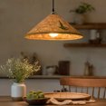thumbnail image 3 of Woven Bamboo Lampshade Decorative Light Cover for Indoor Table and Floor Lamp, Softens Light for Living Room Bedroom Dining Room Interior, 3 of 6
