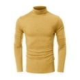 thumbnail image 4 of TOWED22 Men's Big and Tall Turtleneck Shirts Cotton Long Sleeve Turtle Neck Tops Plus Size Loose Fit Basic Tee(Yellow,XXL), 4 of 5