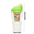 thumbnail image 2 of 1 Pcs Oatmeal Cup, Double Wall Clear Acrylic Plastic Tumbler, Clear Colorful Lidded Double Walled Tumbler Travel Cup for Iced Coffee Hot Drinks Water Oatmeal Breakfast, 2 of 7