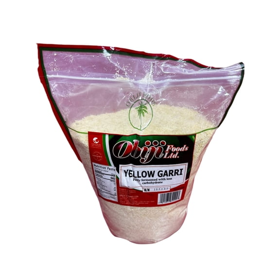 Obiji Foods Yellow Garri – Fully Fermented, Low-Carb, Premium Cassava Flour | 5lbs Pack