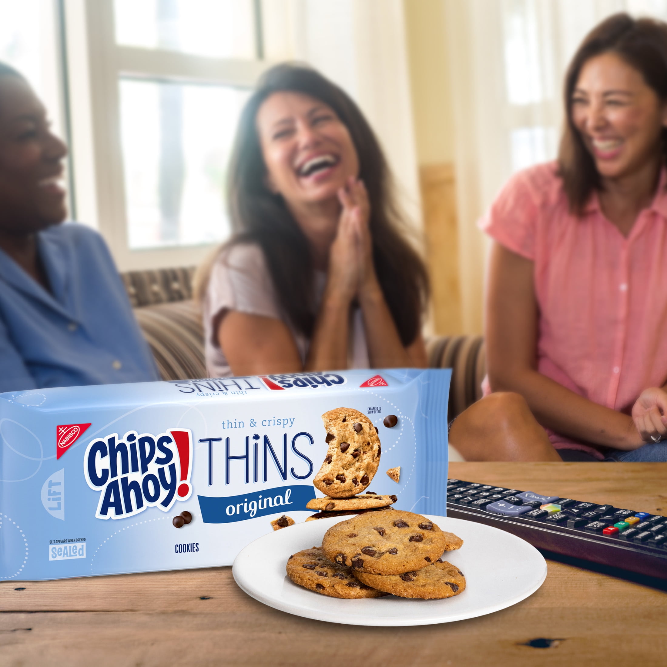 CHIPS AHOY! Thins Original Thin and Crispy Fudgy Chocolate Chip Cookies, 7 oz