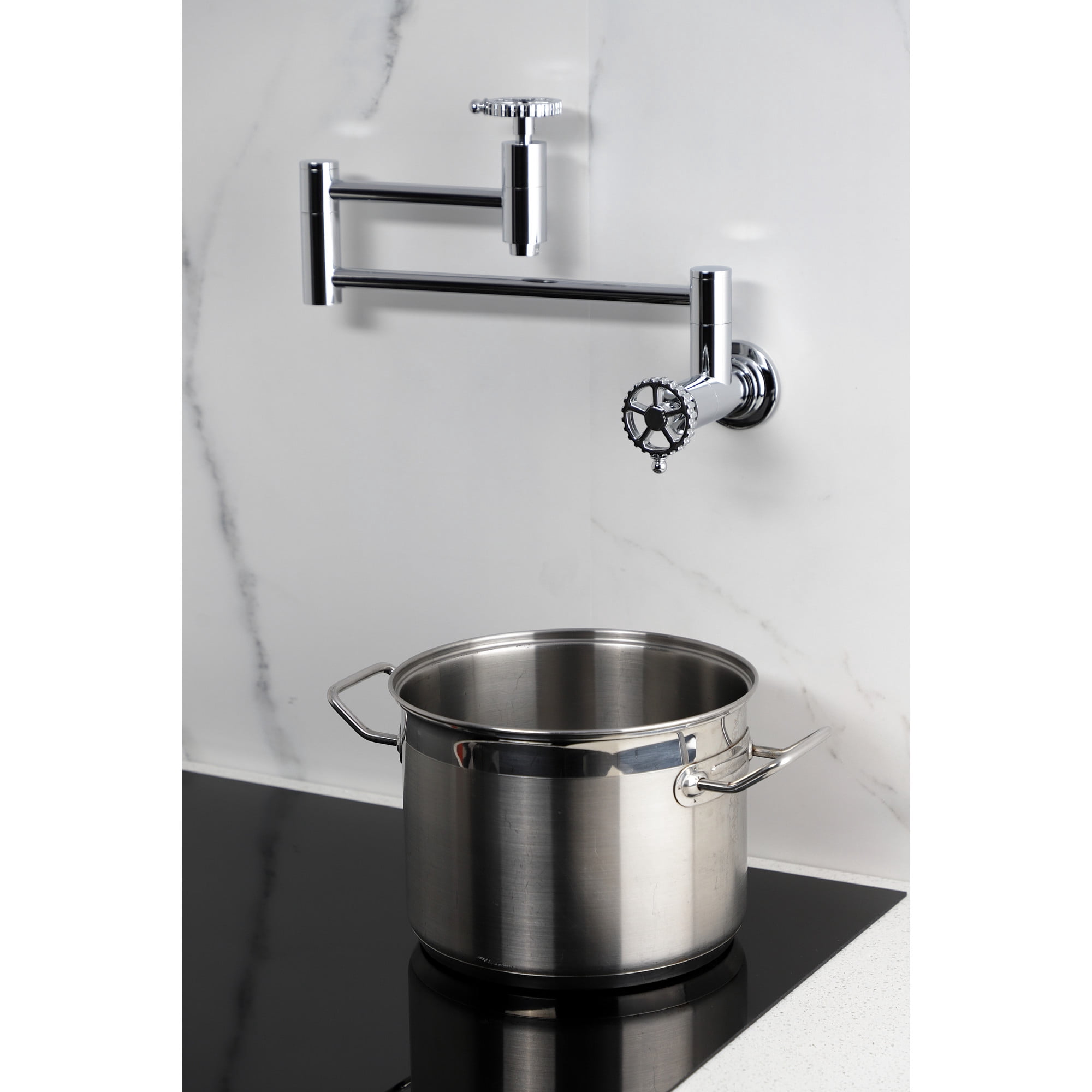 Kingston Brass KS8101CG Fuller Wall Mount Pot Filler Faucet, Polished Chrome