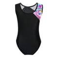 thumbnail image 2 of Manyakai Kids Girls Shiny Metallic Stretch Gymnastics Leotard Sleeveless Color Block Ballet Dance Colorful Heart 12, 2 of 5
