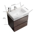thumbnail image 5 of 24" Walnut Bathroom Vanity with Sink, Large Storage Wall Mounted Floating Bathroom Vanity for Modern Bathroom(without Drain and Faucet), 5 of 9