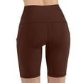 thumbnail image 4 of Women's High Waisted Biker Shorts with Pockets Yoga Tummy Control Short, 4 of 7