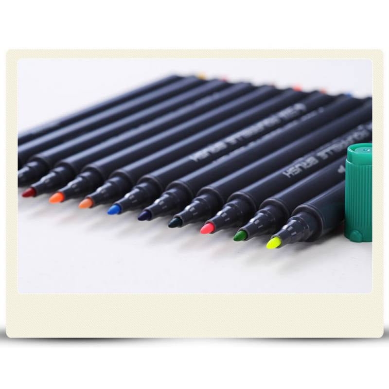 Topwoner Dual Tip Watercolor Brush Markers - Sta Non-Toxic Water Based Lettering Marker Calligraphy Pens
