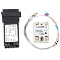 thumbnail image 1 of Controlador de temperatura 40A Relé de estado sólido tipo K Cable de sonda termopar AC 100~240V VoborMX herramienta, 1 of 8