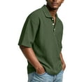 thumbnail image 4 of Fabrcox S-4XL Men's Waffle Polo Shirt Lapel Collar Button Up Shirts for Men Short Sleeve Big and Tall Spring Summer Men Golf Shirts, 4 of 8