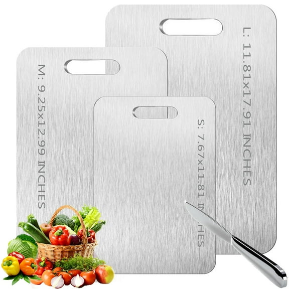 Titanium Cutting Board-3 pack Titanium Cutting Boards for Kitchen/Double Sided Titanium Cutting Mat(S M L)