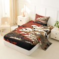 thumbnail image 2 of Homewish Vintage Skull Crows Twin Sheets,Retro Train Bedding,Halloween Bed Set,3 Pieces,1 Fitted Sheet and 1 Pillowcase, 2 of 5