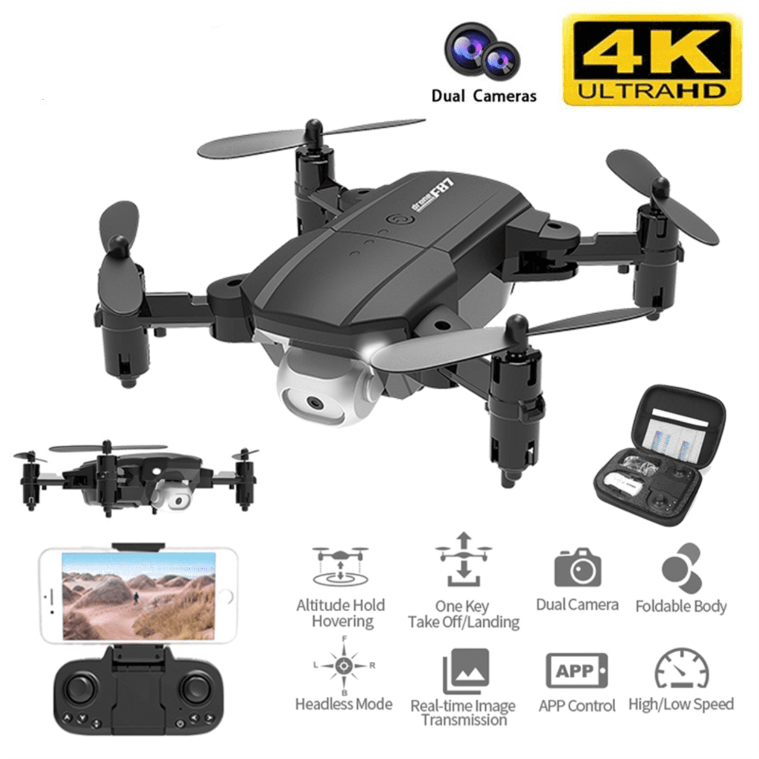 LF606 Mini Drone with HD Camera 4K WiFi FPV 360° Rollover Trajectory Flying J9J8 